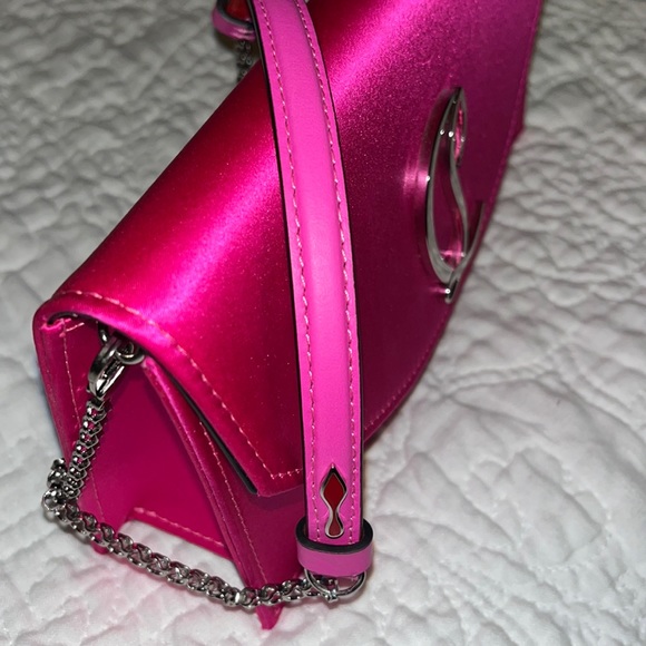 New With Tags Christian Louboutin Crepe Satin / Met Crossbody Authentic - Picture 5 of 10